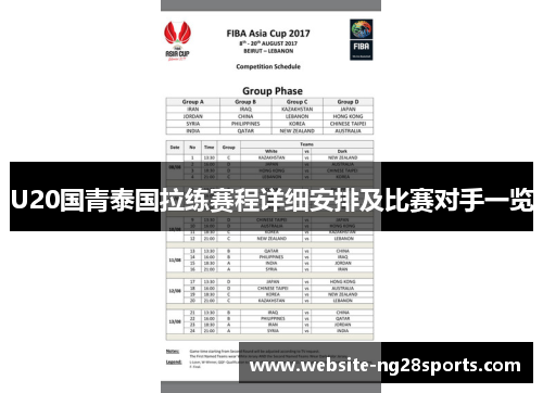 U20国青泰国拉练赛程详细安排及比赛对手一览 U20国青泰国拉练赛程详细安排及比赛对手一览