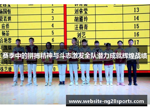 赛季中的拼搏精神与斗志激发全队潜力成就辉煌战绩